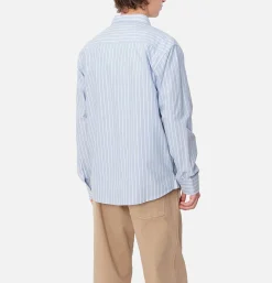 CARHARTT WIP Dowlen Stripe Shirt Bleach White< Chemises