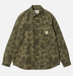 CARHARTT WIP Duck Shirt Camo Green< Chemises
