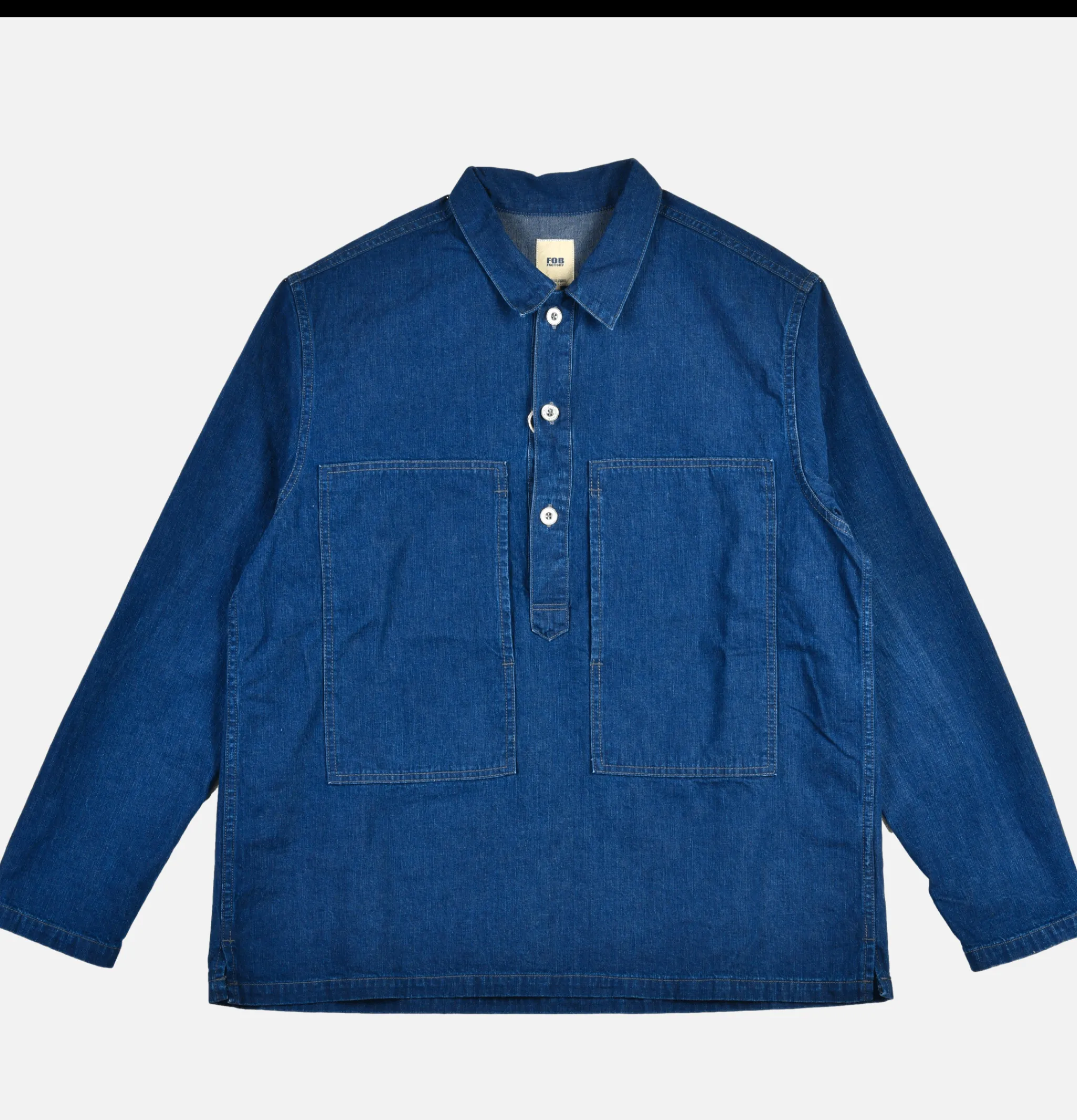 FOB FACTORY F2442 Denim Us Army Shirt P/o< Chemises