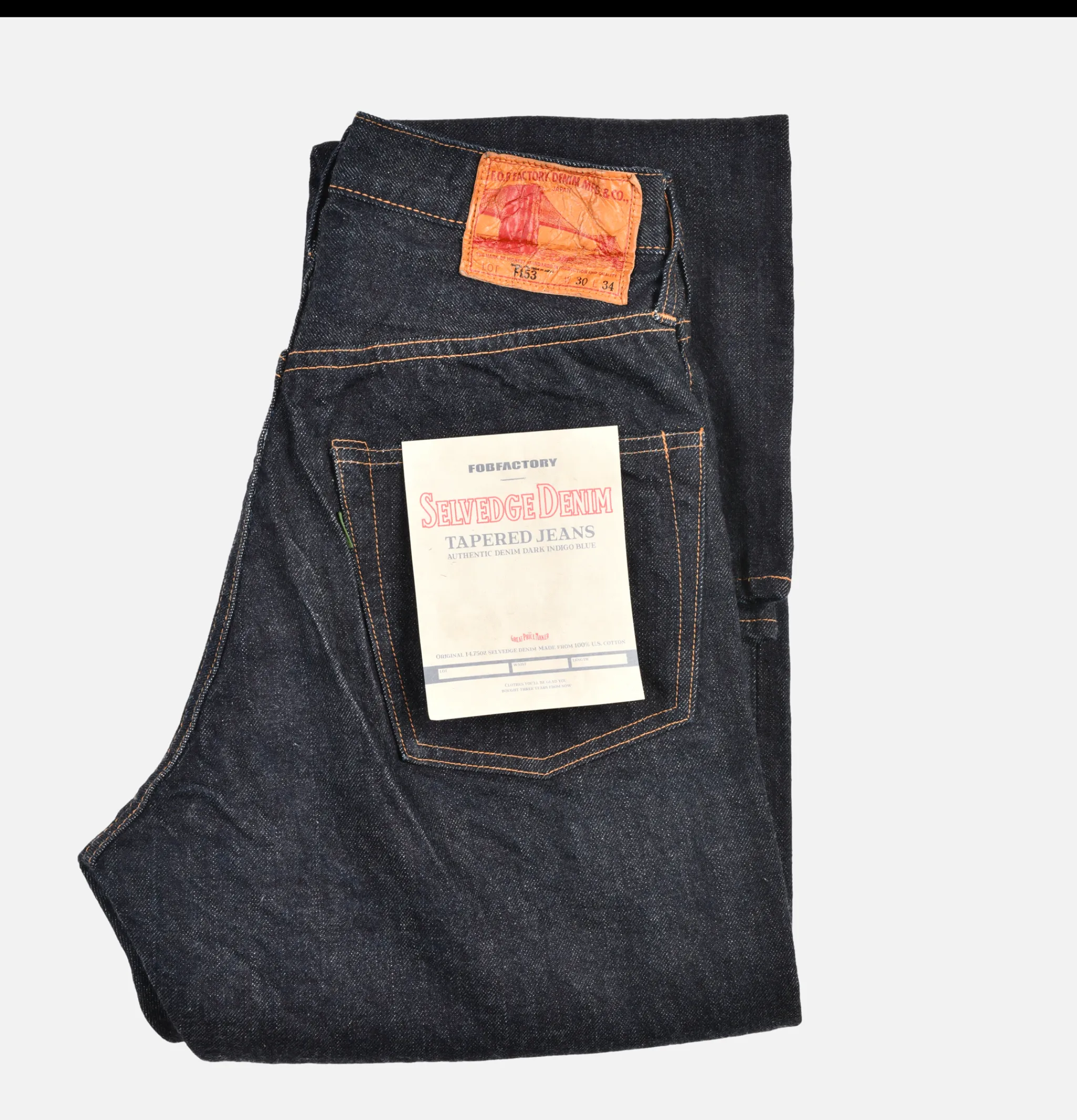 FOB FACTORY F153 Selvedge Denim Tapered< Jeans