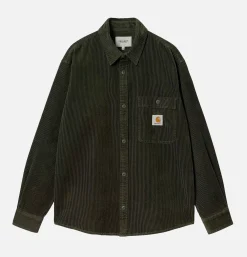 CARHARTT WIP Flint Shirt Corduroy Office Green< Chemises