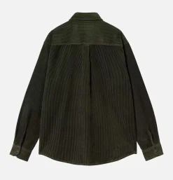 CARHARTT WIP Flint Shirt Corduroy Office Green< Chemises