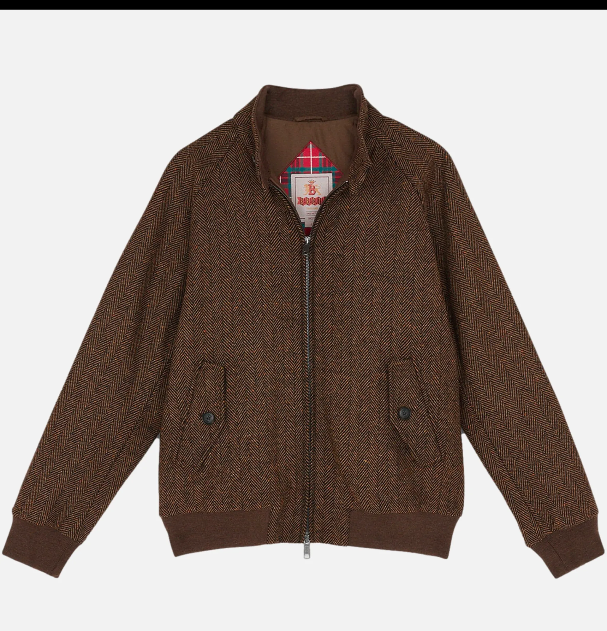 BARACUTA G9 Herringbone Wool Bark< Vestes