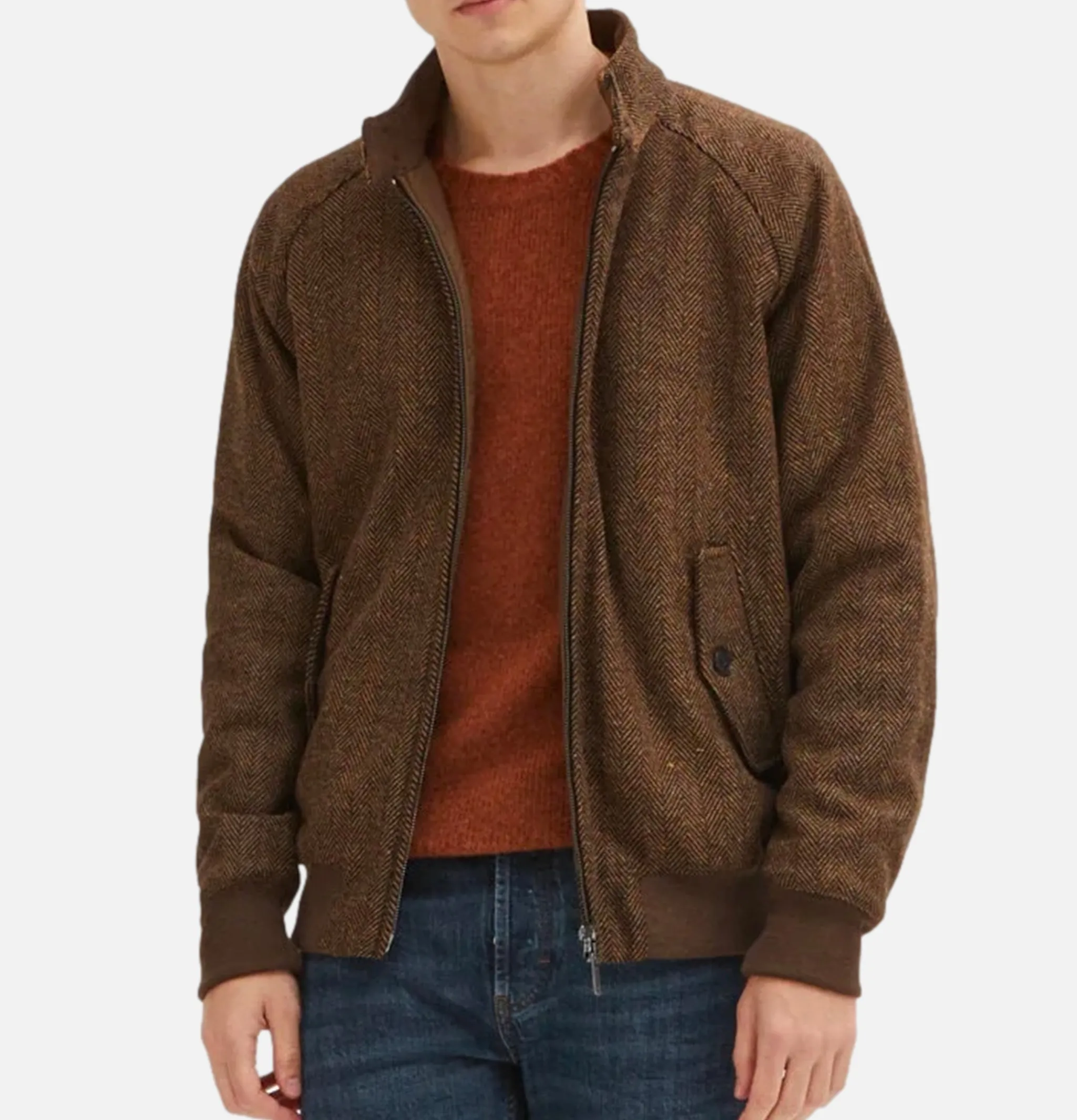 BARACUTA G9 Herringbone Wool Bark< Vestes