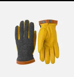 HESTRA Gants Deerskin Wool Tricot Charcoal< Gants • Bonnets • Echarpes