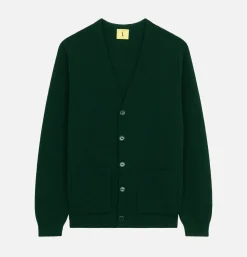 NITTO KNITWEAR Gilet Youri Laine Forest Green< Pulls & Cardigans