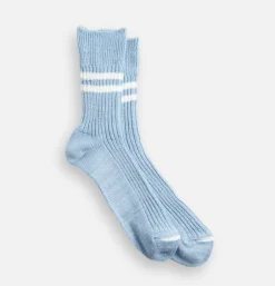 ROTOTO Hemp Organic Cotton Stripe Bleu<Femme Autres|Chaussettes