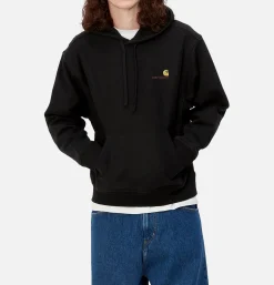 CARHARTT WIP Hooded American Script Black< Sweats & Polaires