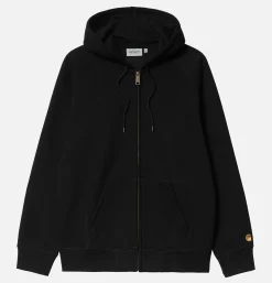 CARHARTT WIP Hooded Chase Jacket Black< Sweats & Polaires