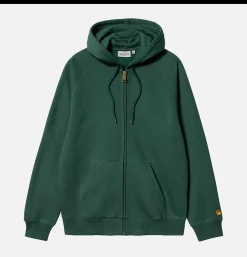 CARHARTT WIP Hooded Chase Jacket Discovery Green< Sweats & Polaires