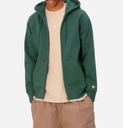 CARHARTT WIP Hooded Chase Jacket Discovery Green< Sweats & Polaires