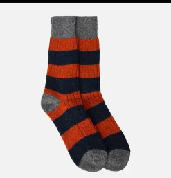 BARBOUR Houghton Socks Navy Ginger<Homme Chaussettes
