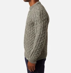 PEREGRINE Hudson Aran Jumper Steel< Pulls & Cardigans