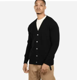 WILLIAM LOCKIE Lambswool Cardigan Black< Pulls & Cardigans