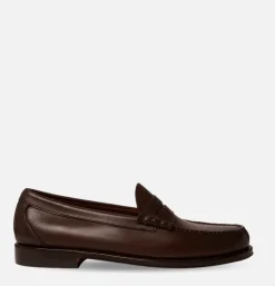 G.H. BASS Larson Penny Loafers Soft Chocolate Leather<Homme Mocassins