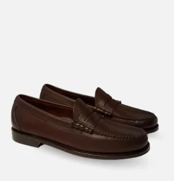 G.H. BASS Larson Penny Loafers Soft Chocolate Leather<Homme Mocassins