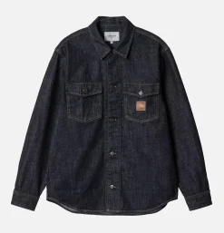 CARHARTT WIP Lincoln Shirt Blue Rinsed< Chemises