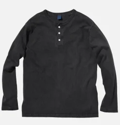 GOOD ON Ls Henley Tee Black< T-shirts