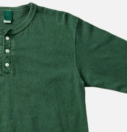 GOOD ON Ls Henley Tee Dark Green< T-shirts