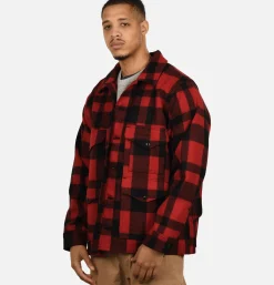 FILSON Mackinaw Cruiser Red Black< Blousons & Manteaux