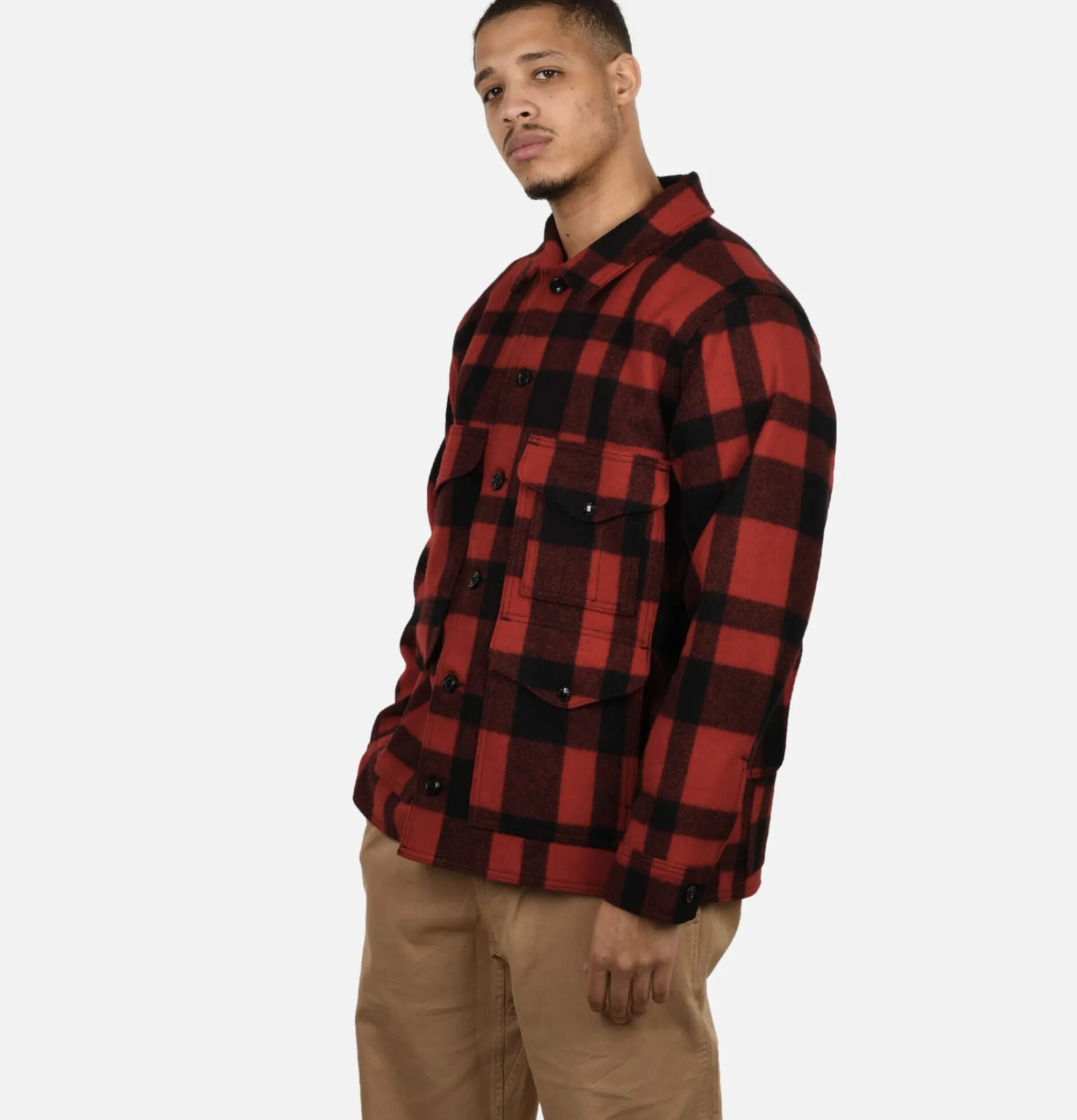 FILSON Mackinaw Cruiser Red Black< Blousons & Manteaux