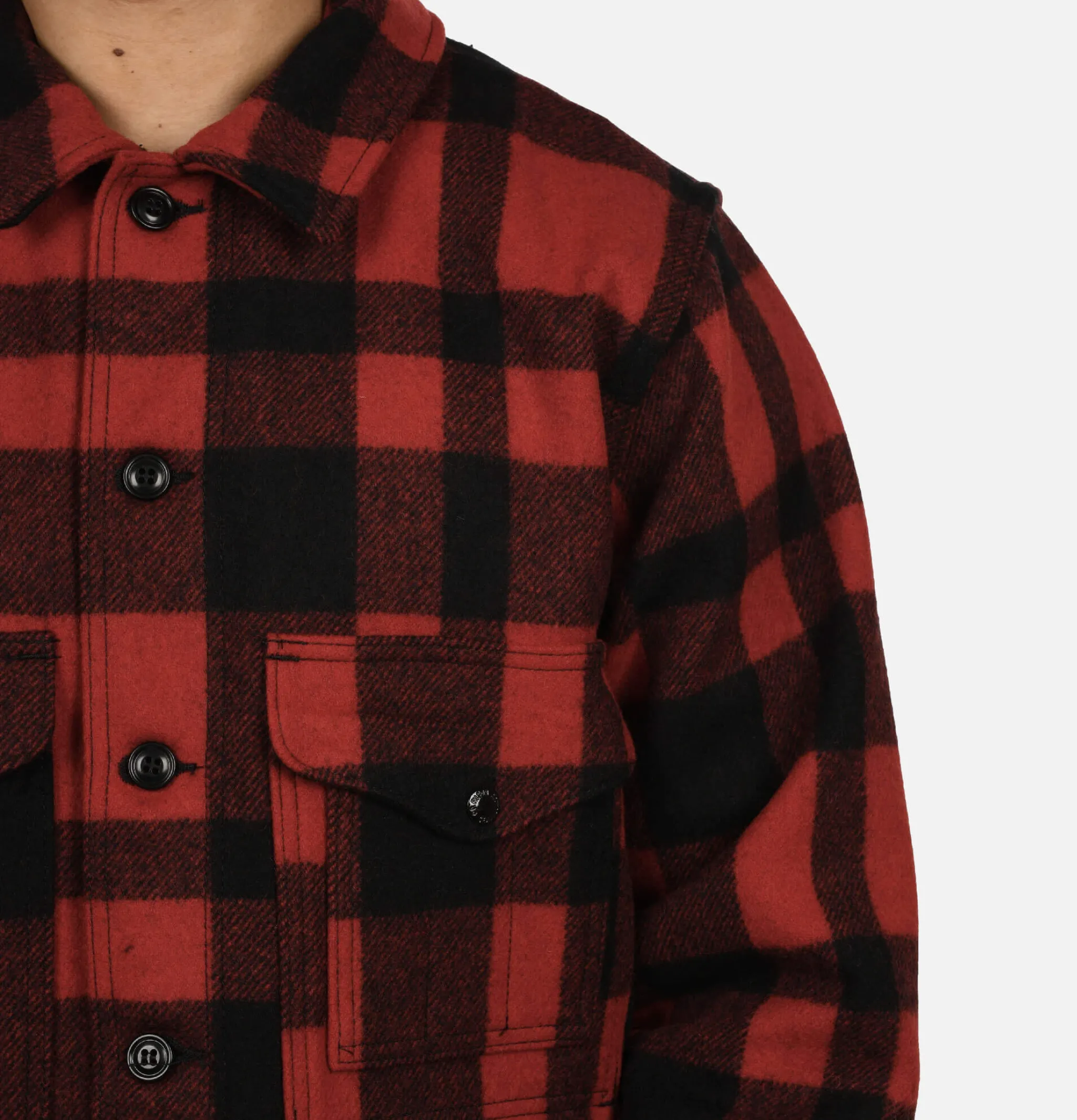 FILSON Mackinaw Cruiser Red Black< Blousons & Manteaux