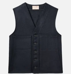 FILSON Mackinaw Wool Vest Navy< Vestes|Blousons & Manteaux