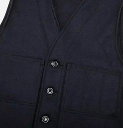 FILSON Mackinaw Wool Vest Navy< Vestes|Blousons & Manteaux