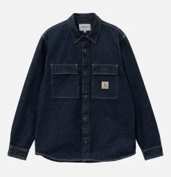 CARHARTT WIP Manny Shirt Blue Rinsed< Vestes