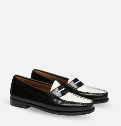 G.H. BASS Mocassin Femme Weejun Noir et blanc<Femme Chaussures