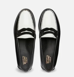 G.H. BASS Mocassin Femme Weejun Noir et blanc<Femme Chaussures