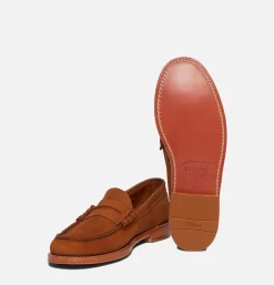 G.H. BASS Mocassin Larson Nubuck Tan<Homme Mocassins