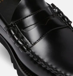 G.H. BASS Mocassin Larson 90's Penny Loafer Black<Homme Mocassins