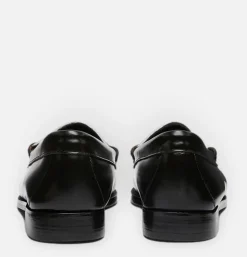 G.H. BASS Mocassin Weejuns Black & White Leather<Homme Mocassins
