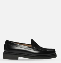 G.H. BASS Moccassin Weejun Step Larson Black<Homme Mocassins