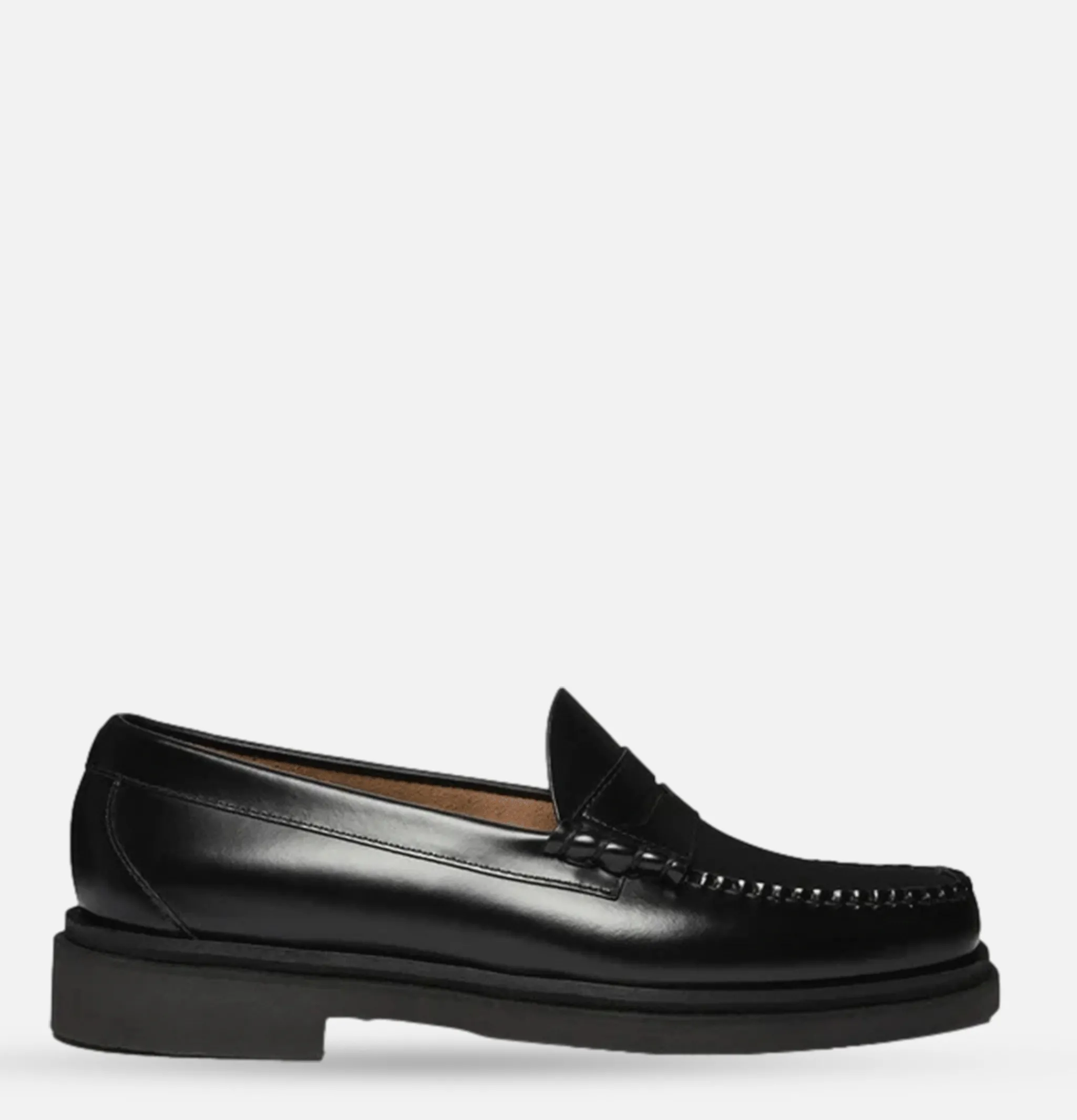G.H. BASS Moccassin Weejun Step Larson Black<Homme Mocassins