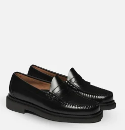 G.H. BASS Moccassin Weejun Step Larson Black<Homme Mocassins