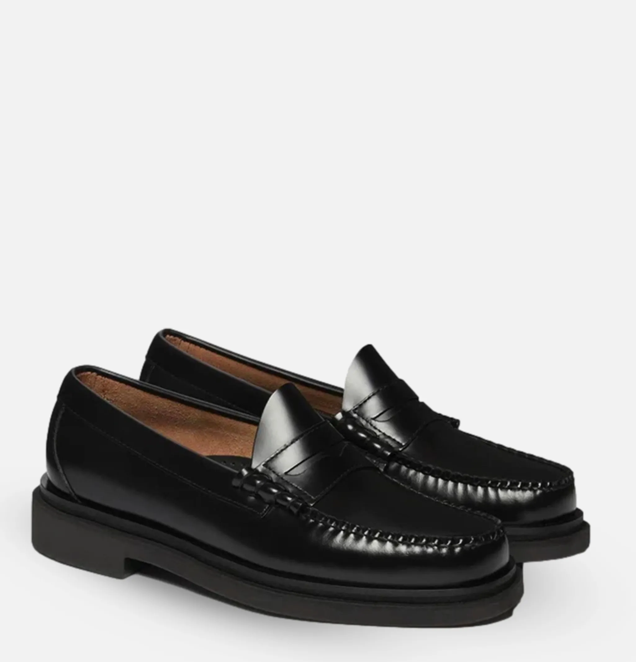 G.H. BASS Moccassin Weejun Step Larson Black<Homme Mocassins