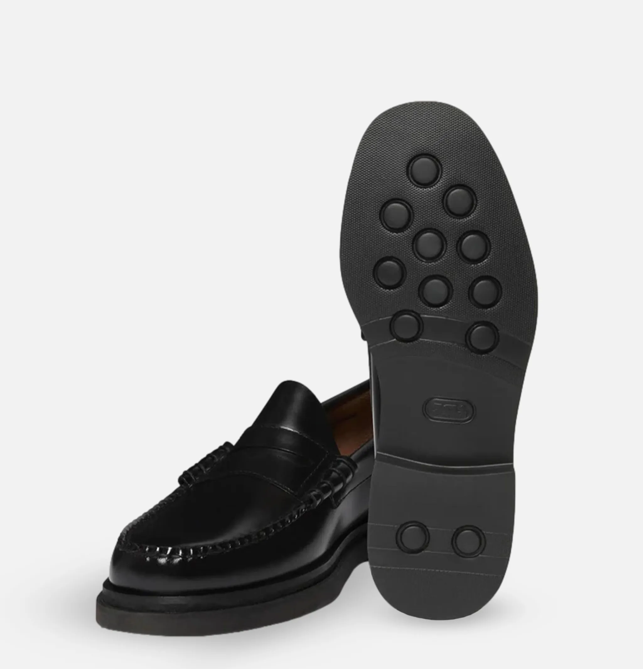 G.H. BASS Moccassin Weejun Step Larson Black<Homme Mocassins