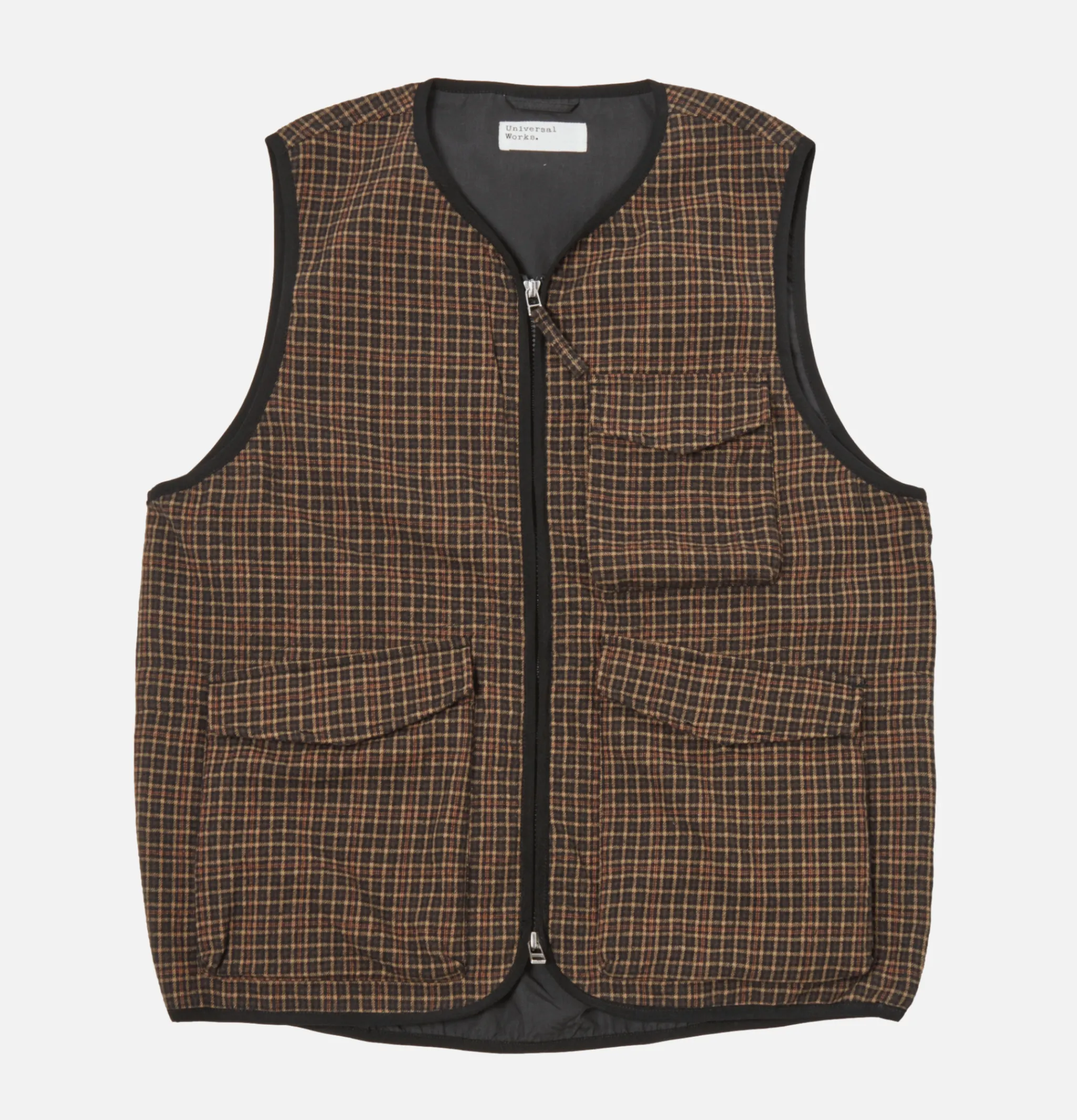 UNIVERSAL WORKS Parachute Liner Gilet Black Olive< Vestes