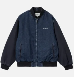 CARHARTT WIP Paxon Bomber Navy Stone Washed< Vestes