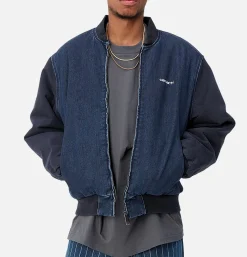 CARHARTT WIP Paxon Bomber Navy Stone Washed< Vestes