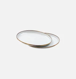 BAREBONES Petites Assiettes Email X 2 Eggshell< Outdoor