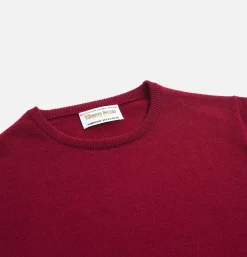 WILLIAM LOCKIE Pull Col Rond Bordeaux< Pulls & Cardigans