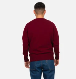 WILLIAM LOCKIE Pull Col Rond Bordeaux< Pulls & Cardigans