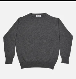 WILLIAM LOCKIE Pull Col Rond Charcoal< Pulls & Cardigans