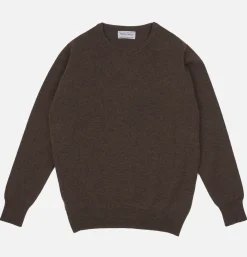 WILLIAM LOCKIE Pull Col Rond Mocha< Pulls & Cardigans