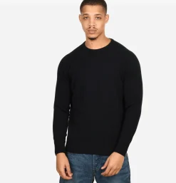WILLIAM LOCKIE Pull Col Rond Navy< Pulls & Cardigans