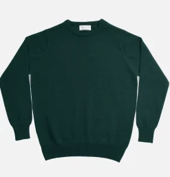 WILLIAM LOCKIE Pull Col Rond Tartan Green< Pulls & Cardigans