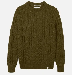 PEREGRINE Pull Hudson Aran Khaki< Pulls & Cardigans
